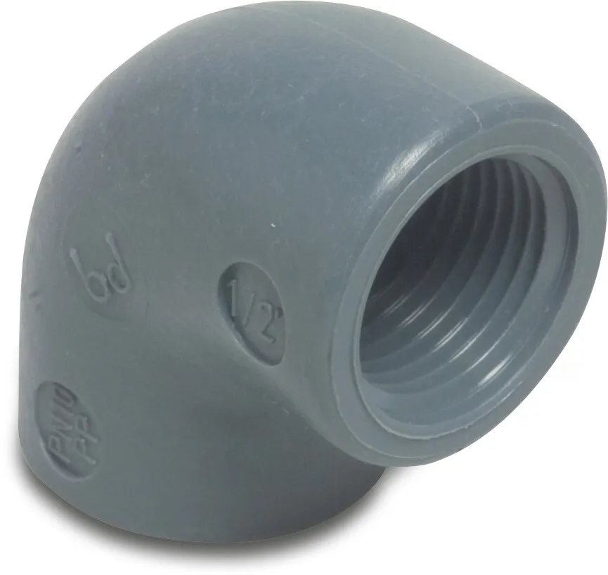 Elbow 90° PP 3/4" female thread 10bar grey