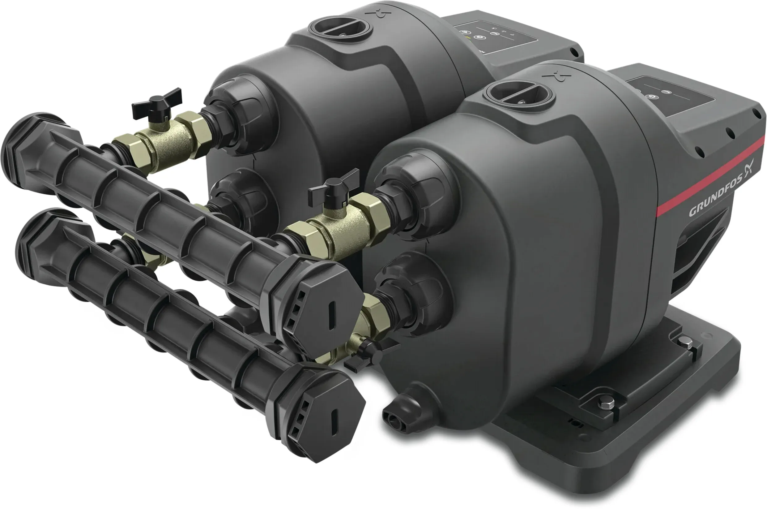 Grundfos Dubbele drukverhogingspomp kunststof 1" buitendraad 4.1A 230VAC type Scala1 3-45