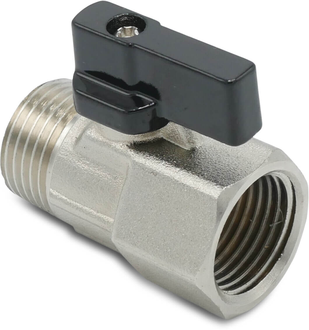 Profec Mini kogelkraan messing vernikkeld 1/4" binnendraad x buitendraad 15bar type Forged