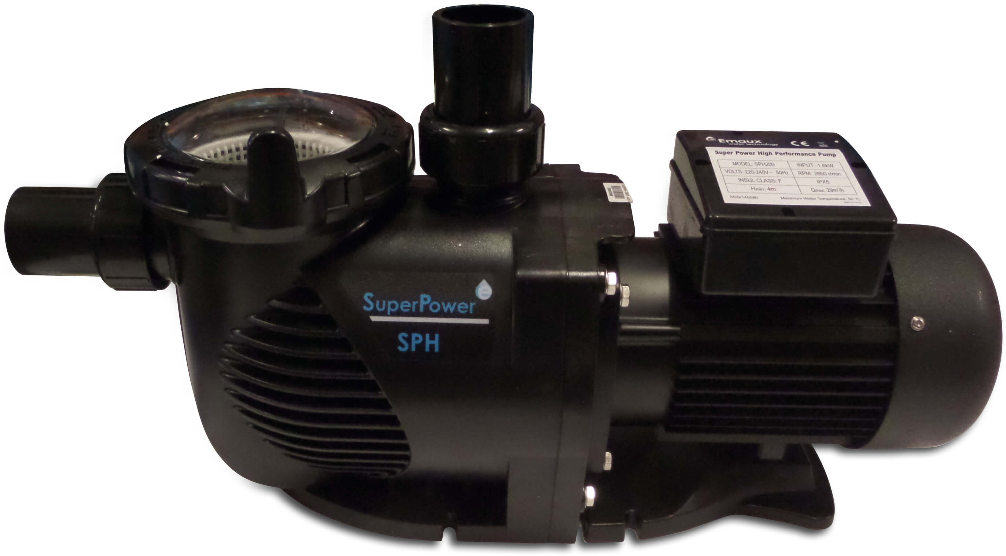 Pool pump 50/63 mm glue socket/glue spigot 230VAC type SPH075