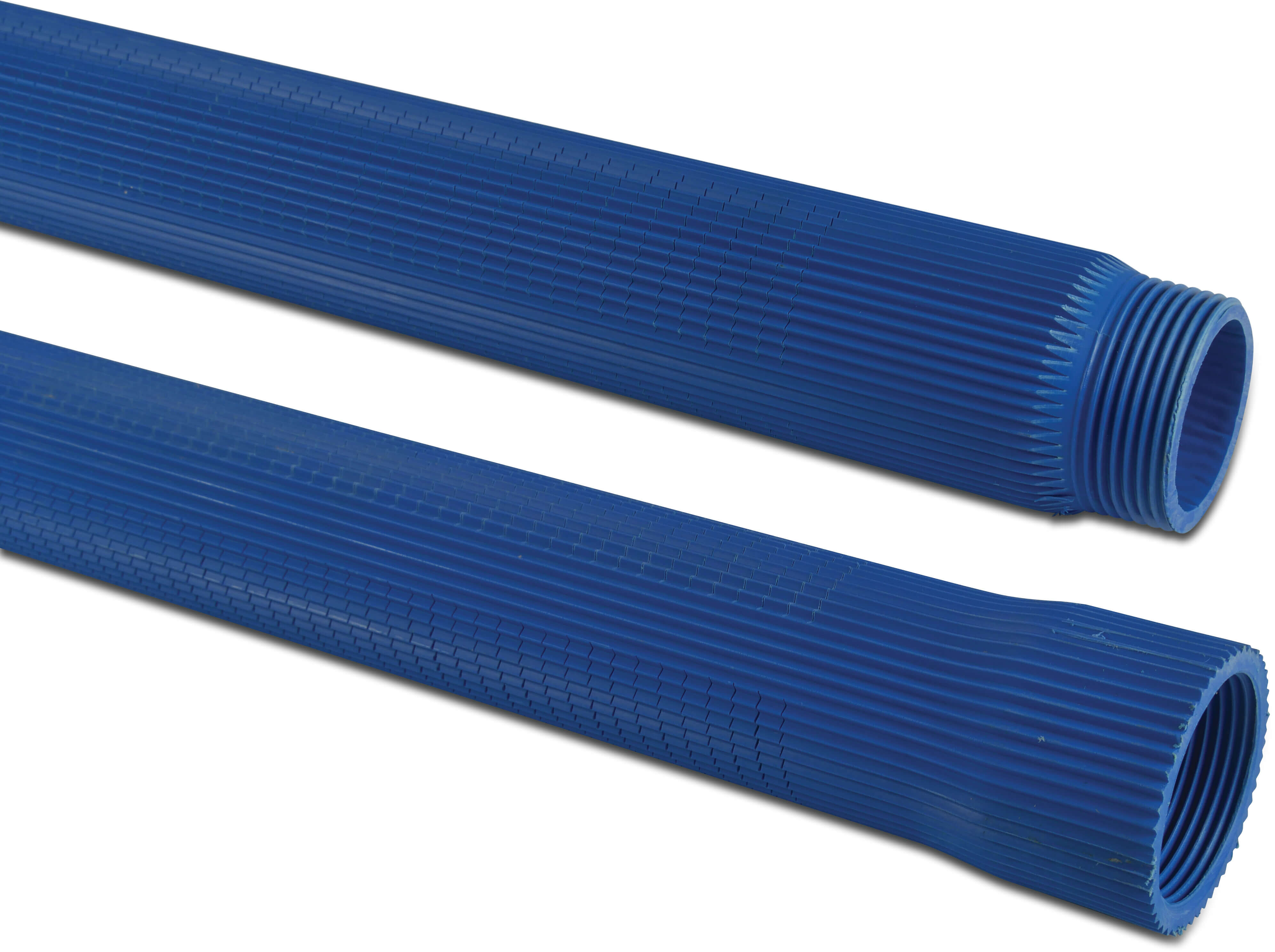 Rippenfilter PVC-U 1 1/4" Innengewinde x Außengewinde 0,3 mm Blau 1m type Rippenausführung