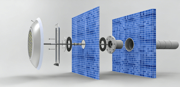 Flotide Dimbar LED-poollampa polykarbonat 12VAC type väggmontering varmvitt 35W