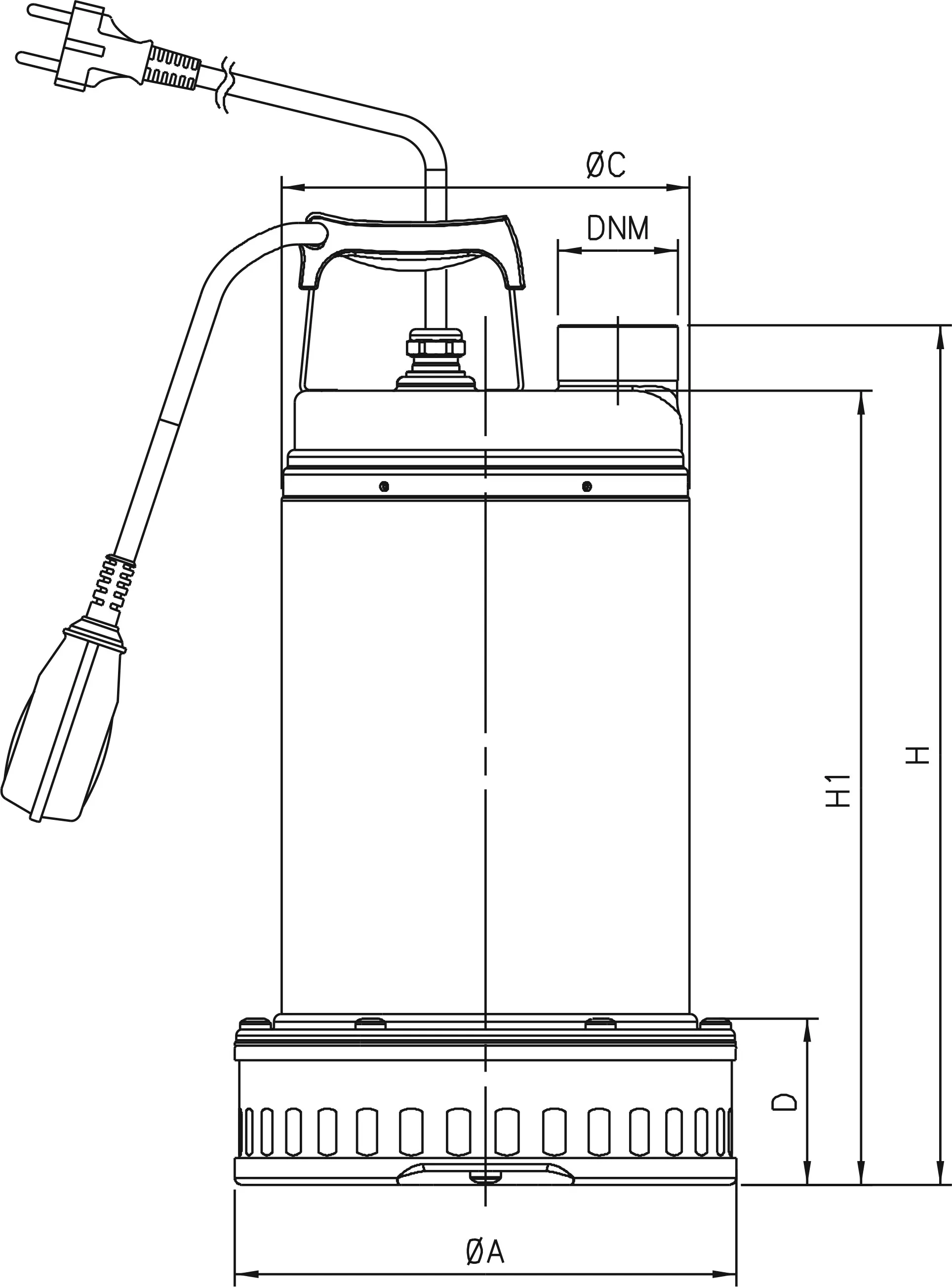 DAB Drenag 1200 MA Pompa zatapialna stal nierdzewna 304 1 1/2" GW 7,5A 230VAC stal nierdzewna z wyłącznikiem pływaka
