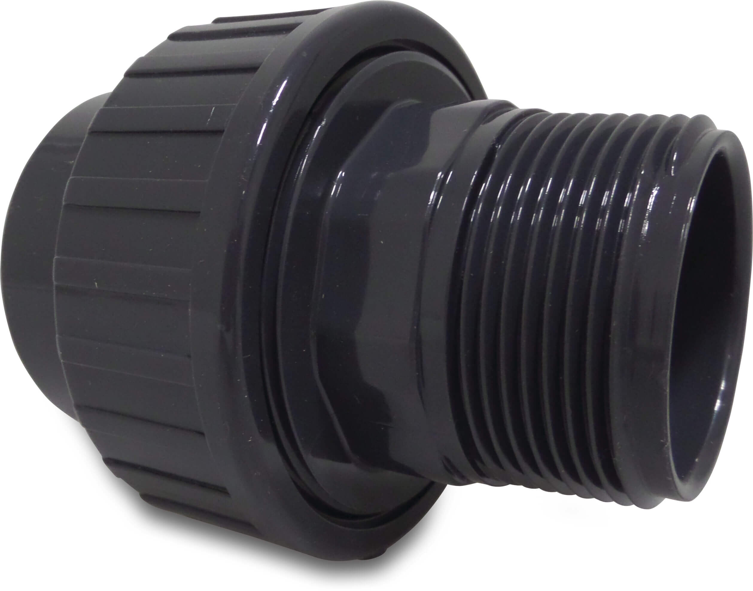 Profec Union adaptor PVC-U 16 mm x 3/8" glue socket x male thread 10bar grey