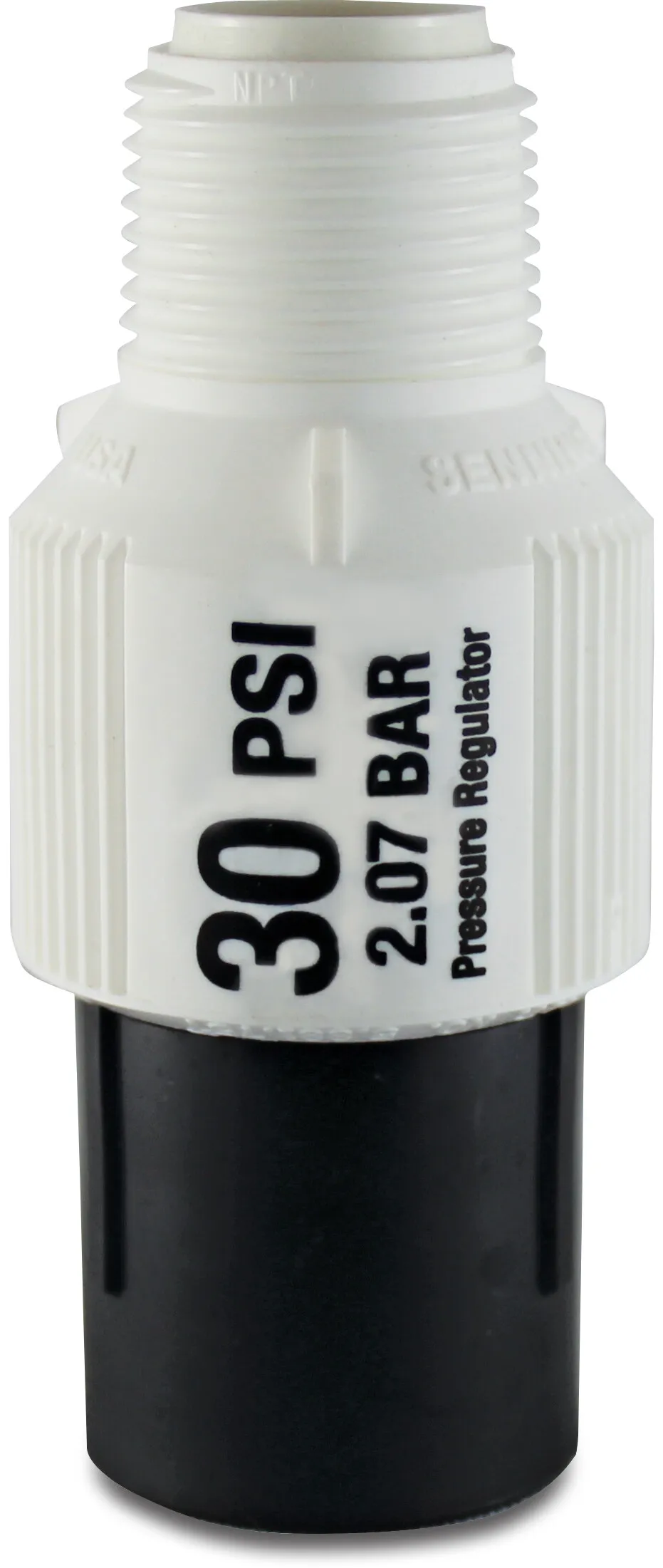 Senninger Trykregulator plastik 3/4" indvendig gevind sort/hvid type PR-LG-20
