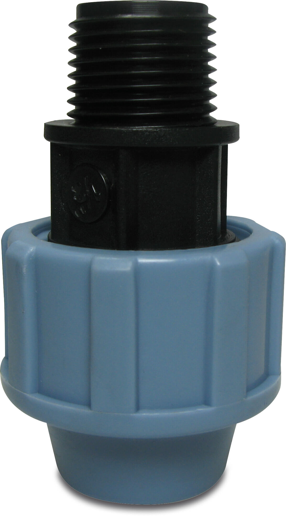 Unidelta Adaptor bush PP 32 mm x 1 1/4" compression x male thread 16bar black/blue DVGW/KIWA/WRAS
