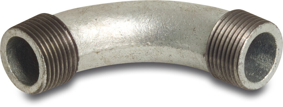 Profec Nr. 3 Bend 90° cast iron galvanised 3/8" male thread 25bar DVGW