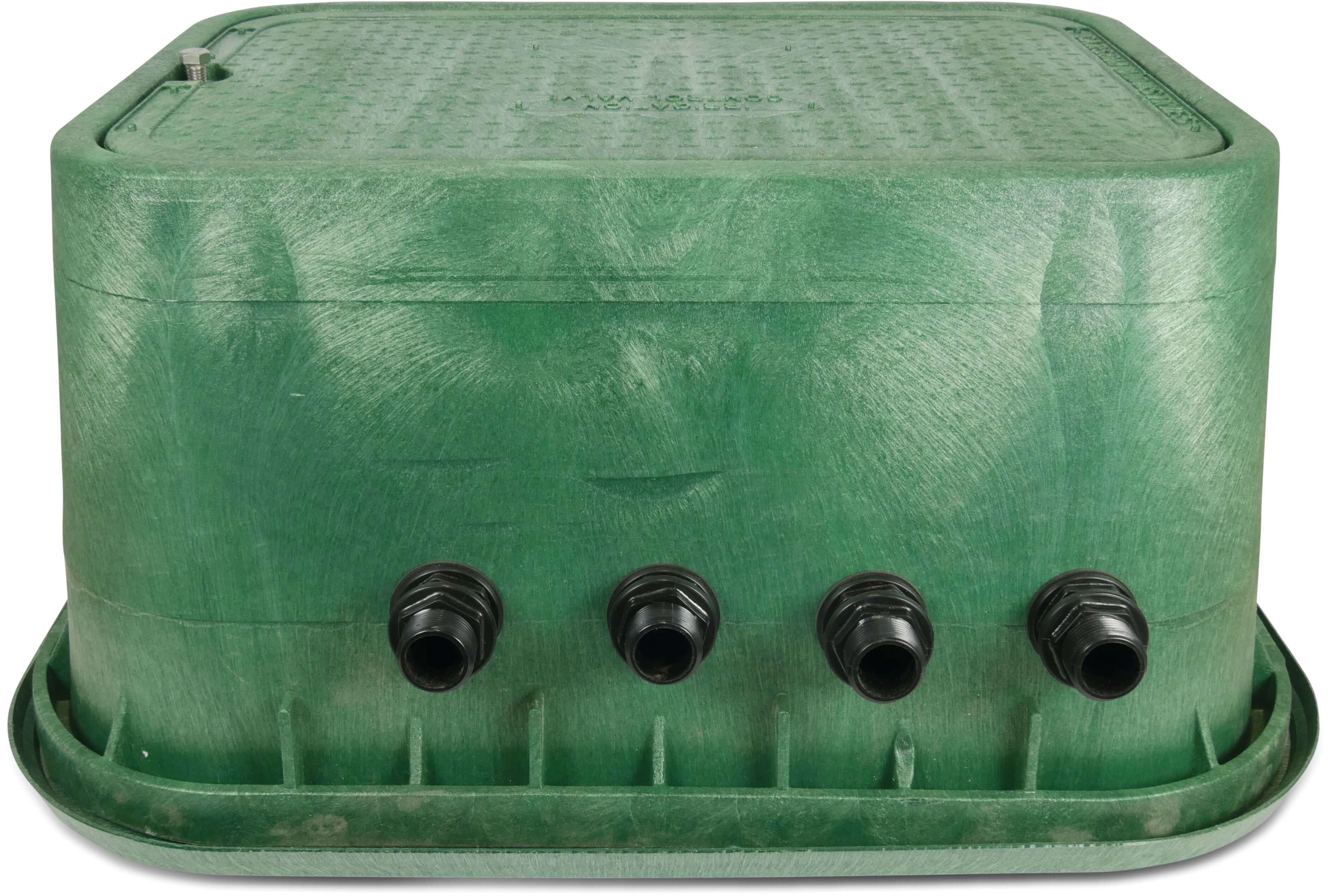 Hunter Assembled valve box HDPE 1" male thread green type 3 valves