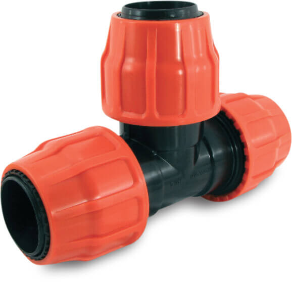 T-piece 90° PP 76 mm compression 6bar type Layflat