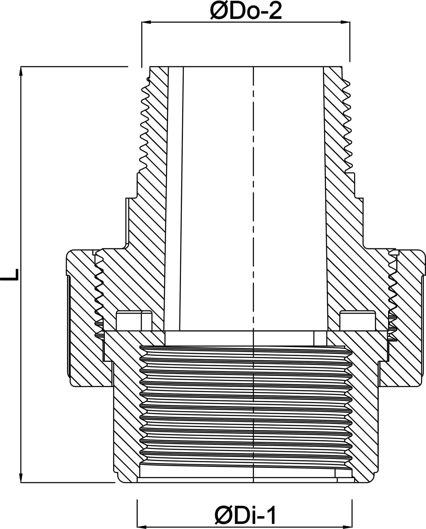 Profec Union coupler PVC-U 1/2" female thread x male thread 10bar grey