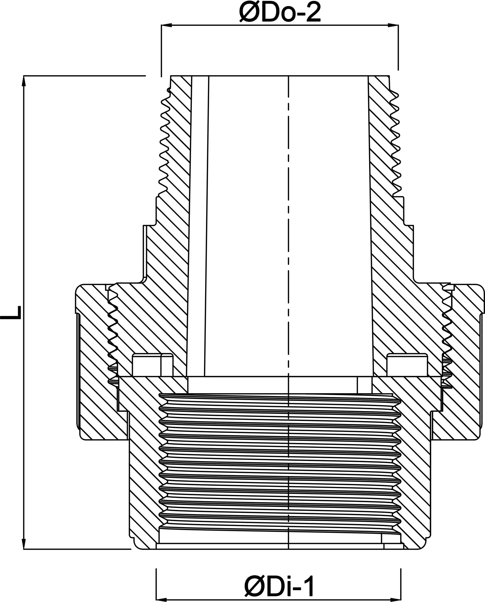 Profec Union coupler PVC-U 1 1/4" female thread x male thread 10bar grey