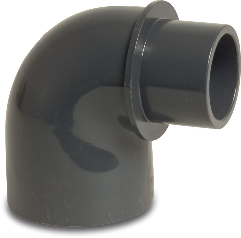 Profec Reducer elbow 90° PVC-U 40/50 mm x 50 mm glue socket/glue spigot x glue socket 10bar grey