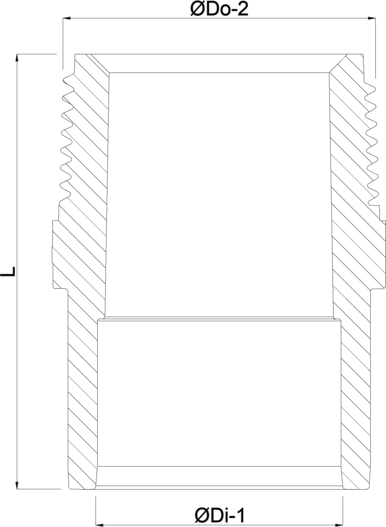 VDL Draadeind PVC-U 50 mm x 2" lijmmof x buitendraad 10bar grijs