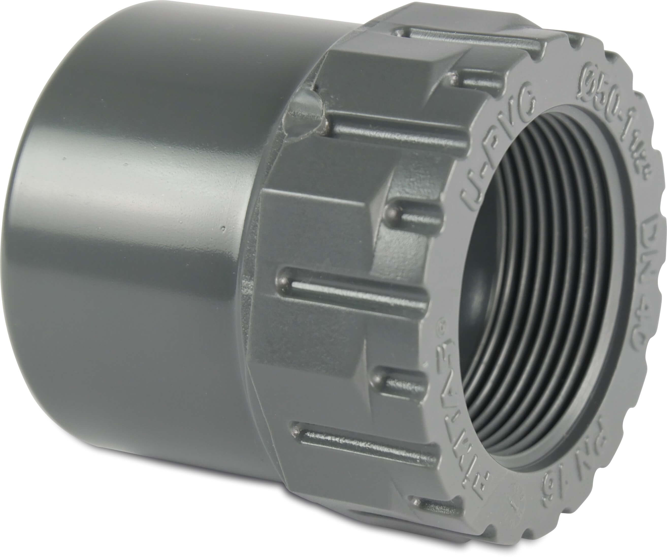 Hydro-S Adaptor socket PVC-U 20 mm x 1/2" glue socket x female thread 16bar grey