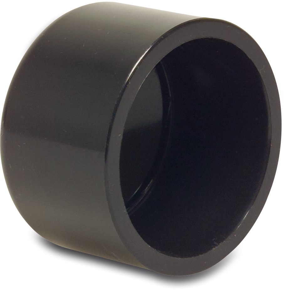 Cap PVC-U 50 mm glue socket 16bar black