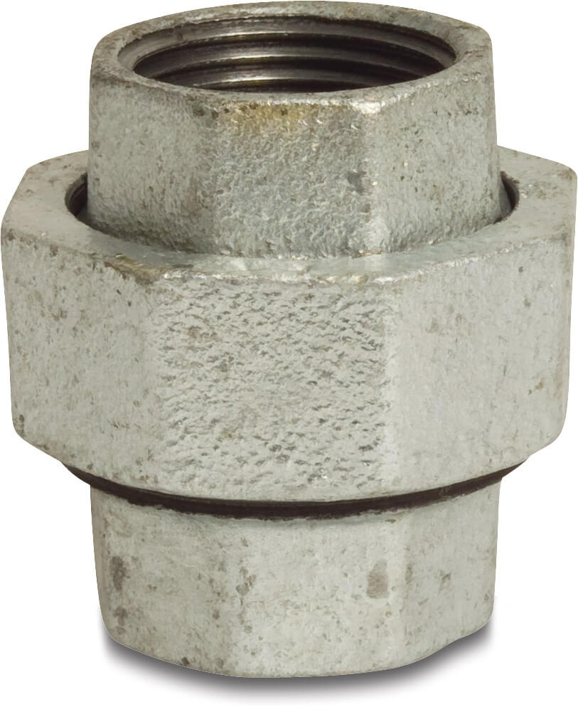 Profec Nr. 340 Union coupler cast iron galvanised 1/4" female thread 25bar DVGW type conical