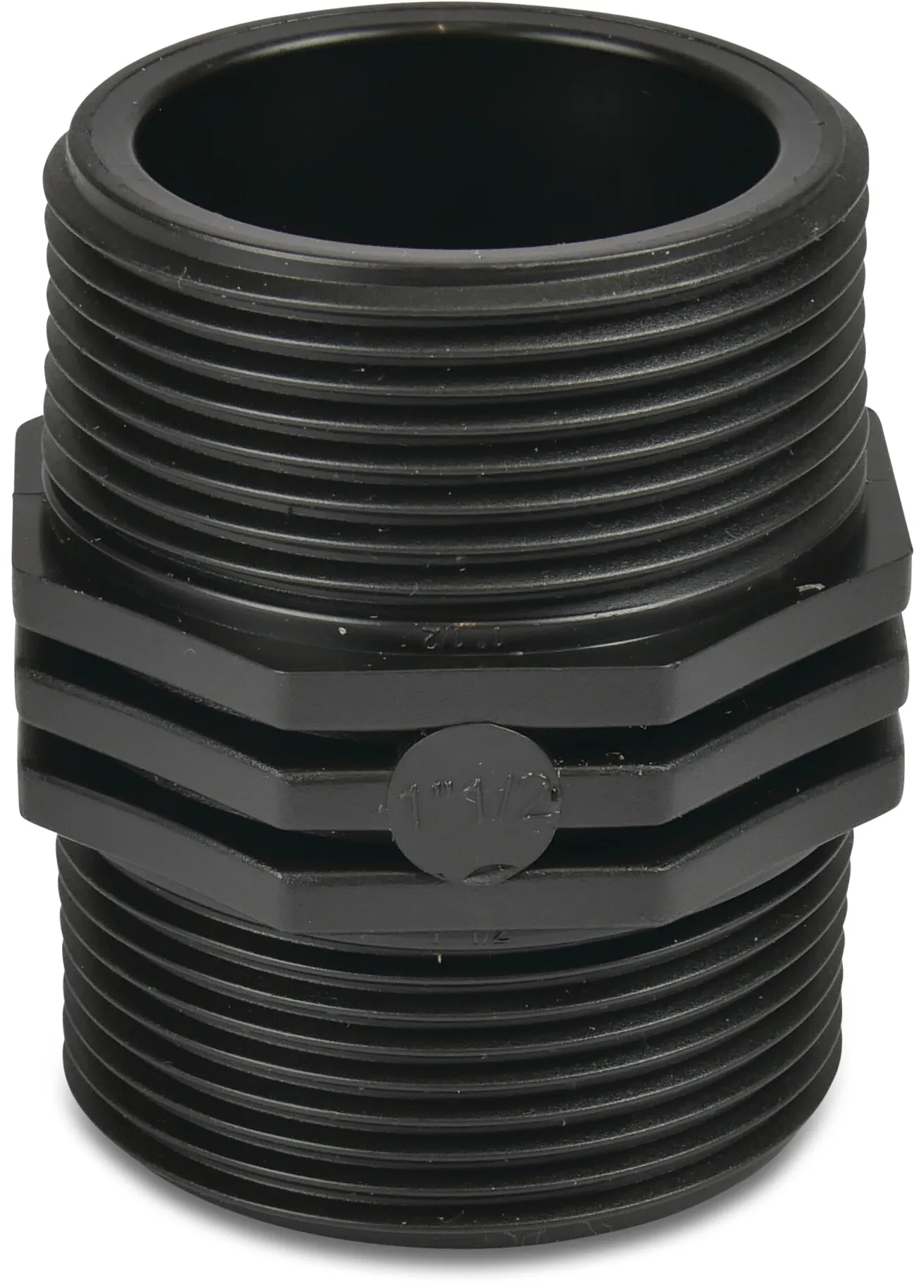 Nippel PP 2" utvändig gänga 10bar svart