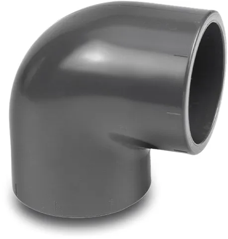 VDL Elbow 90° PVC-U 400 mm glue socket 6bar grey