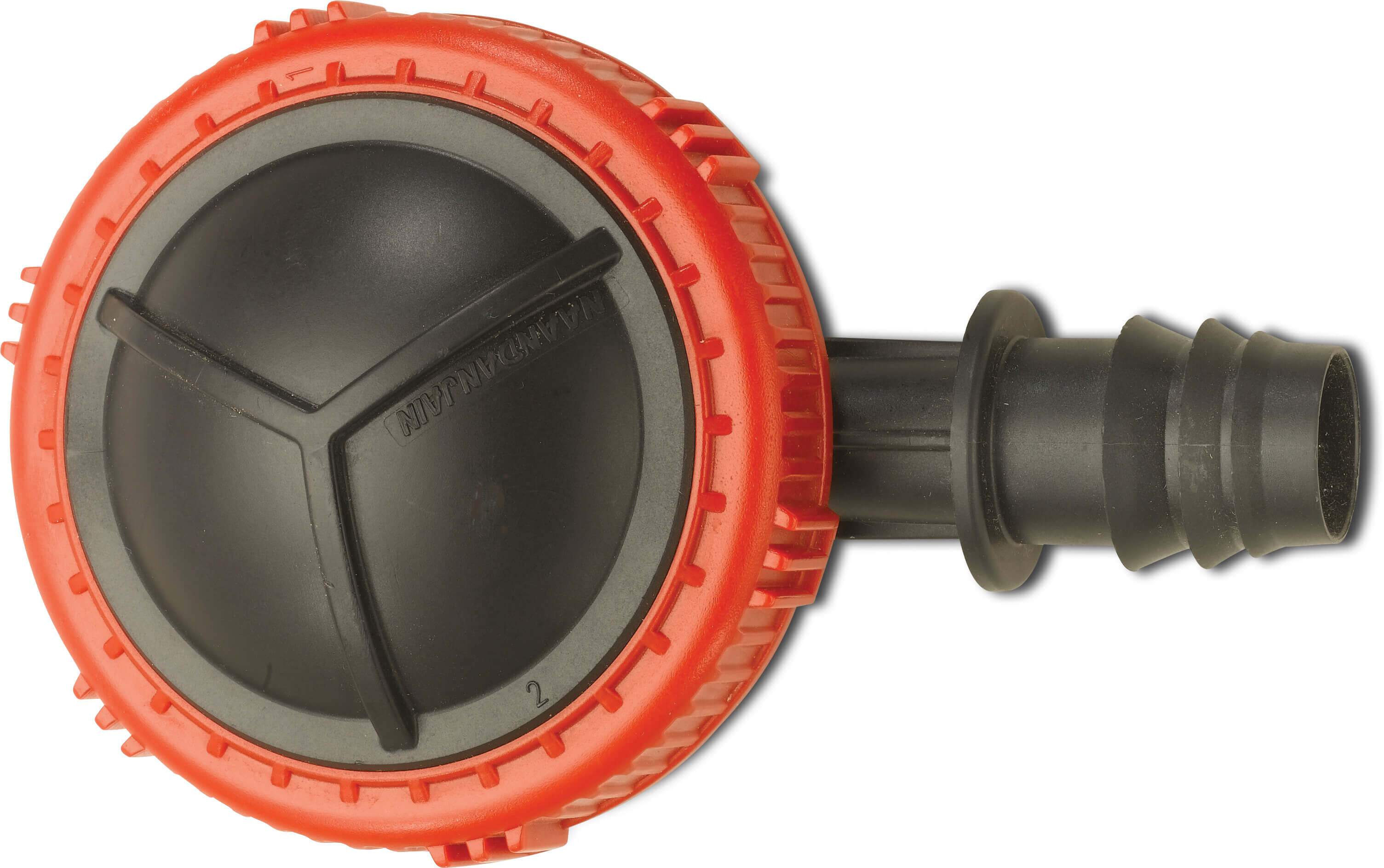NaanDan Lateral Flush Valve plastic 20 mm barbed 0,5 - 3bar red/black