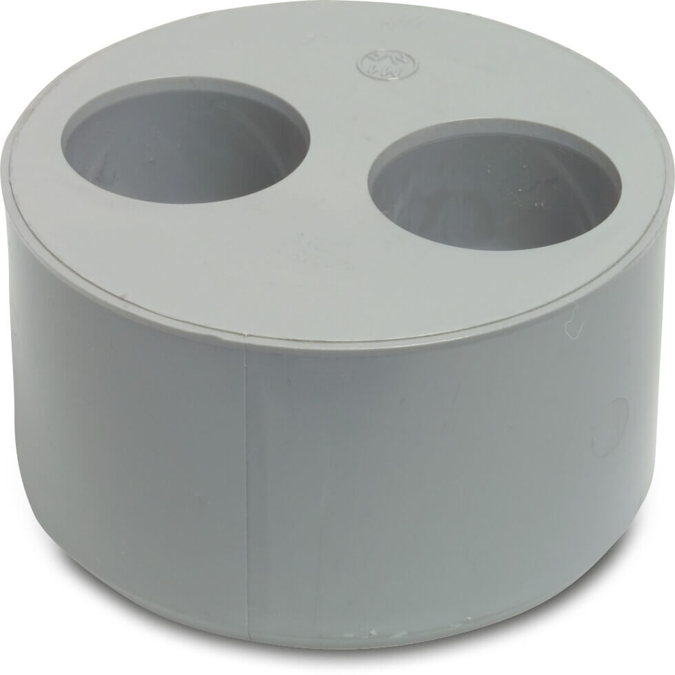 Reduktionsbøsning PVC-U 50 mm x 50 mm x 125 mm limmuffe x limmuffe x limstuds grå