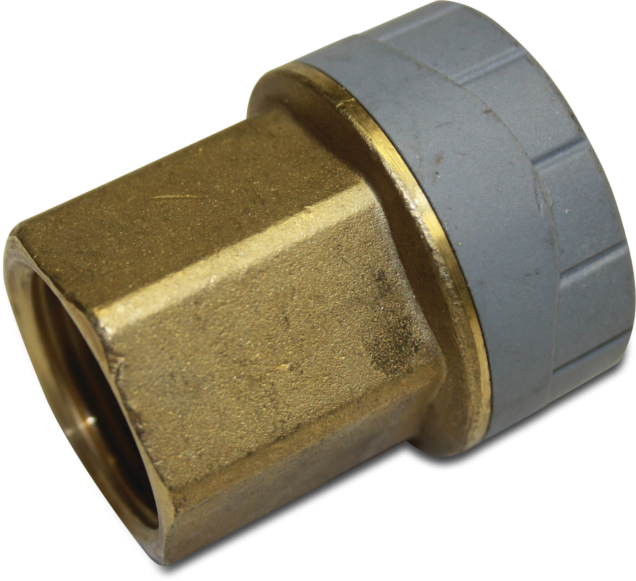 Twin pipe adaptor socket polybutylene 22 mm x 3/4" push-in x male thread grey