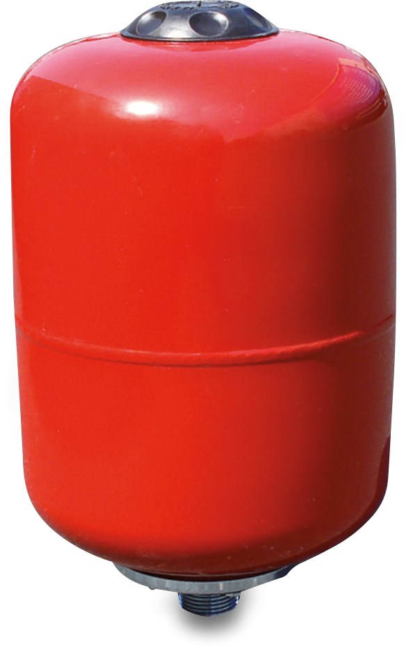 Varem Membrane pressure tank steel powder coating 1" male thread 8bar red 8ltr type vertical