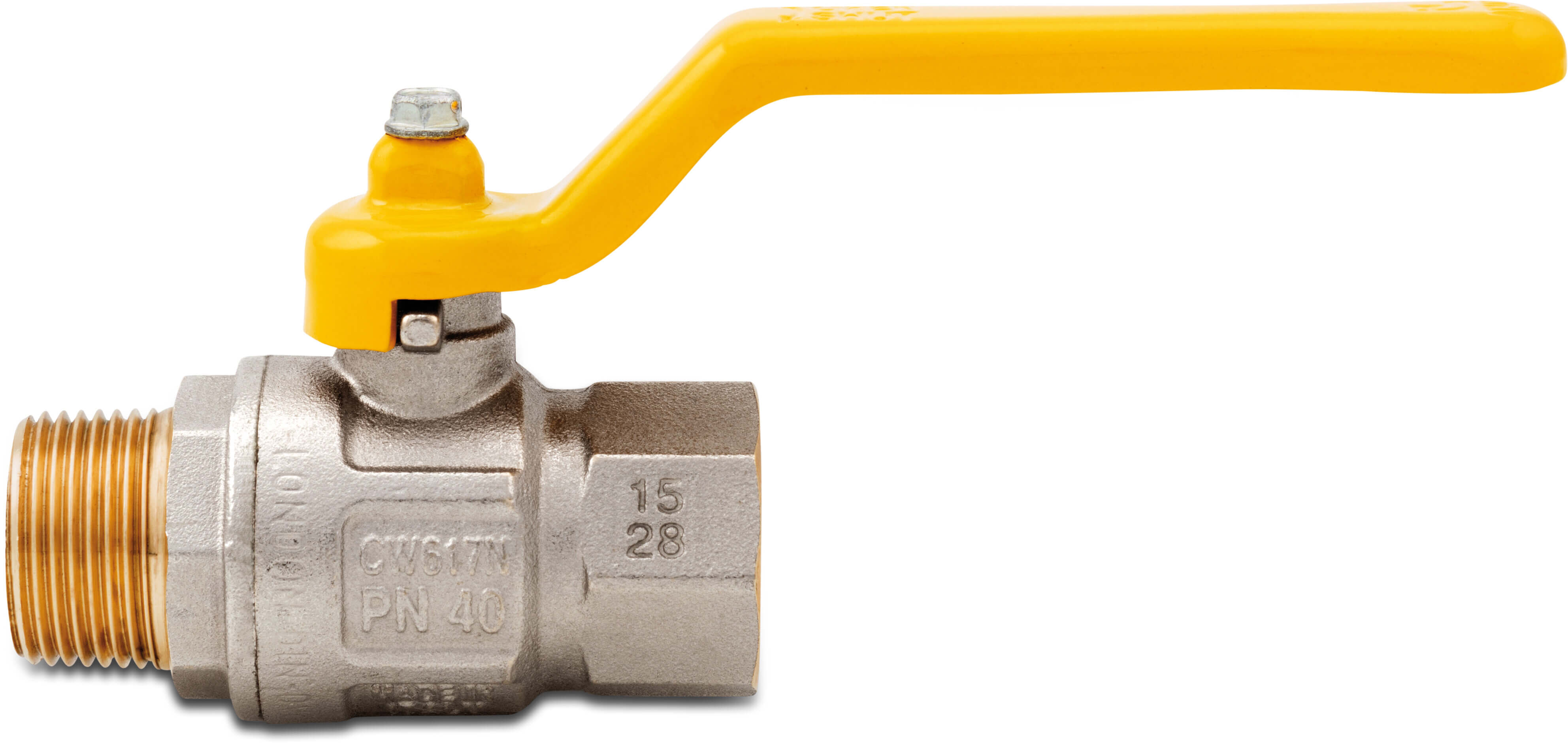 Itap Kogelkraan messing vernikkeld 1 1/4" binnendraad x buitendraad 5bar DN32 DVGW type 067