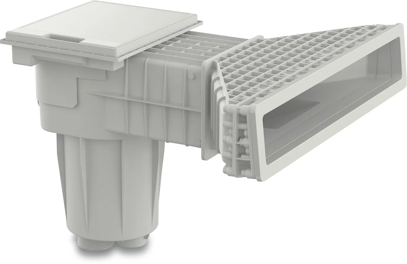 Hayward Bred skimmer til høj vandlinje ABS 2" indvendig gevind grå type X-Pro 600