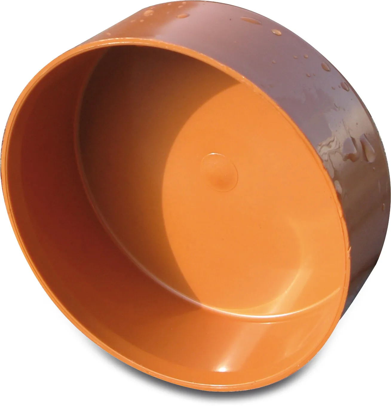 Drainage cap PVC-U 160 mm SN4 glue socket redbrown