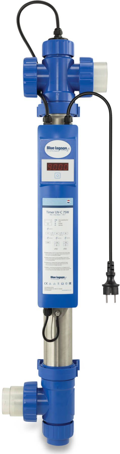 Blue Lagoon UV-C disinfection unit 50-63 mm x 1 1/2" glue socket x female thread 2bar type Timer UV-C 4ALL 40 W