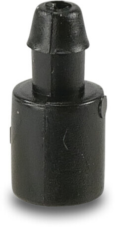 NaanDanJain 1-way outlet plastic 4 mm barbed x taper F black type Click Tif