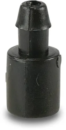 NaanDan 1-way outlet plastic 4 mm barbed x taper F black type Click Tif