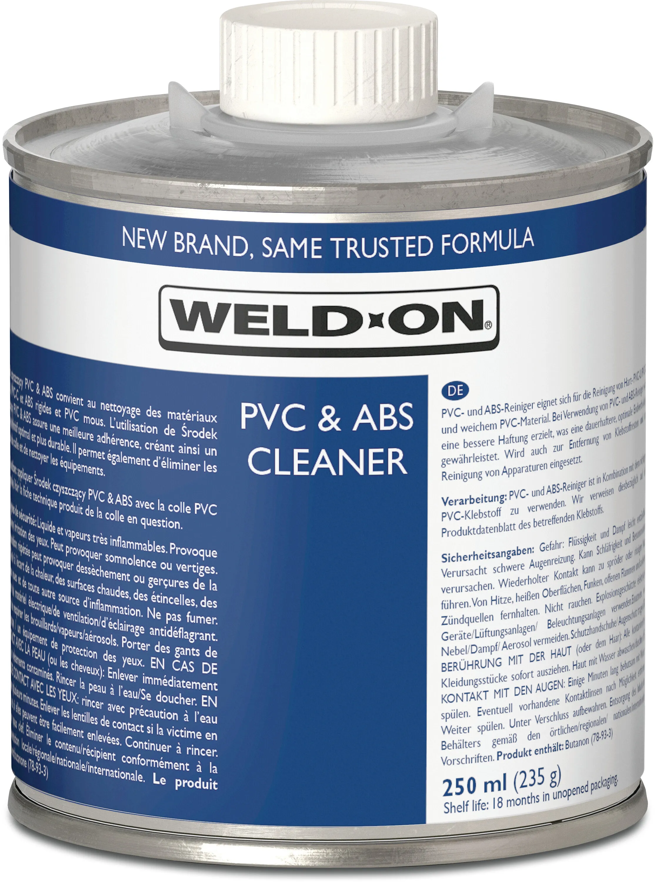 Weld-On Reiniger 0,65ltr type SabaClean PVC & ABS label EN/DE/NL/FR
