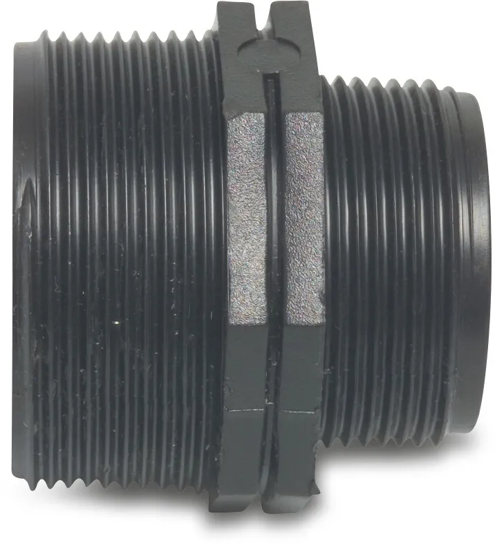 Reducer nipple PP 1 1/2" x 1" male thread 10bar black