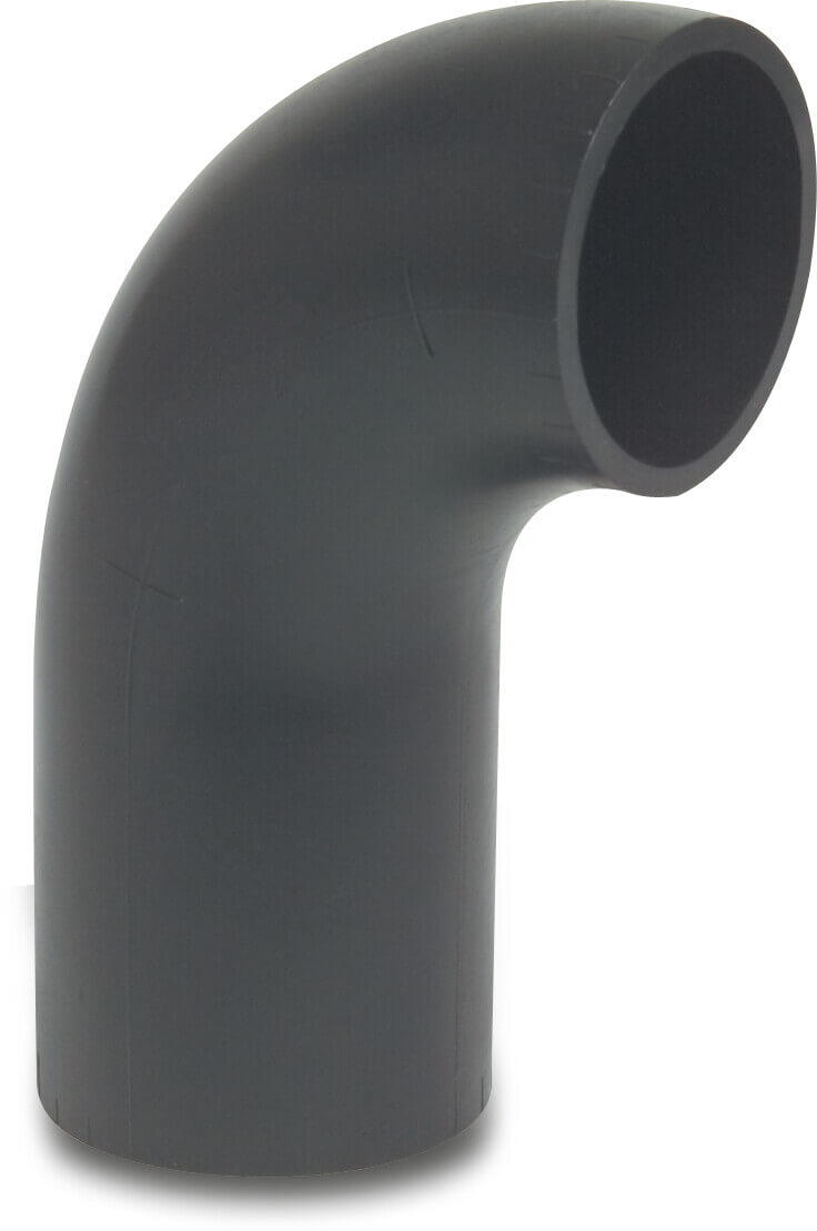 Bend 90° PE80 75 mm welding spigot SDR26 5bar black type long