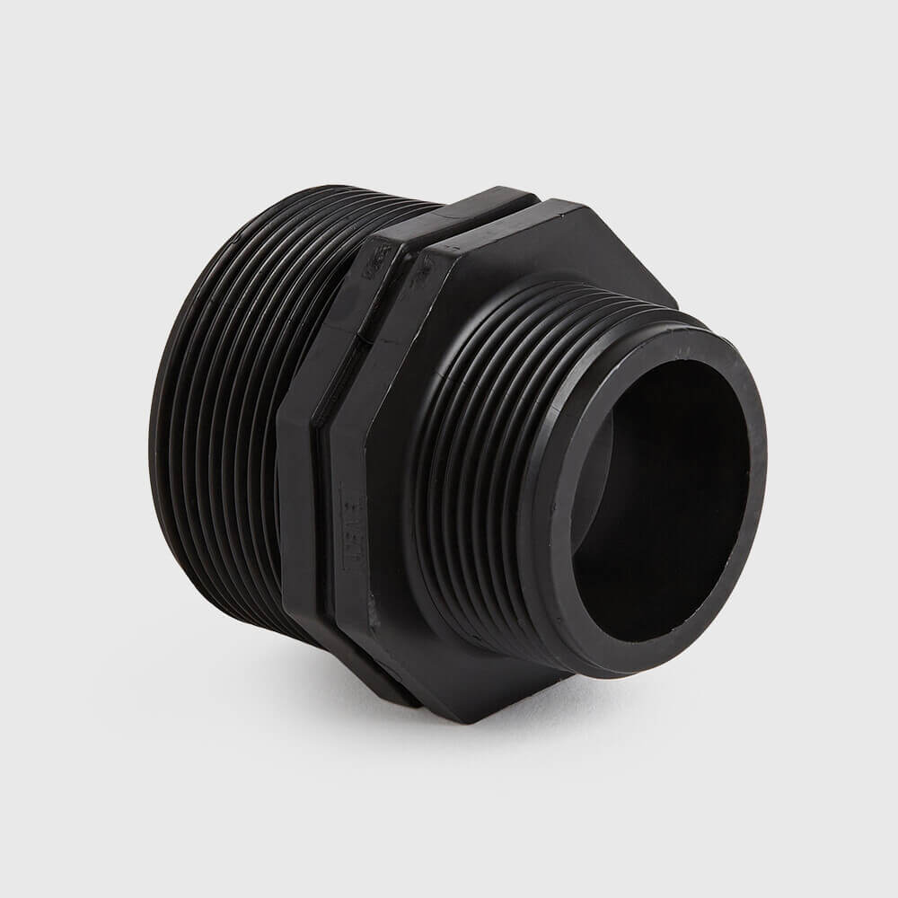 Reducer nipple PP 3/4" x 1/2" male thread 10bar black