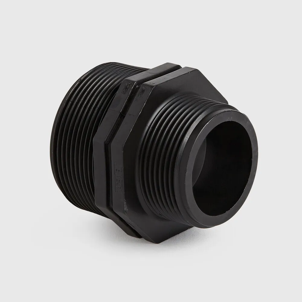 Reducer nipple PP 1" x 3/4" male thread 10bar black