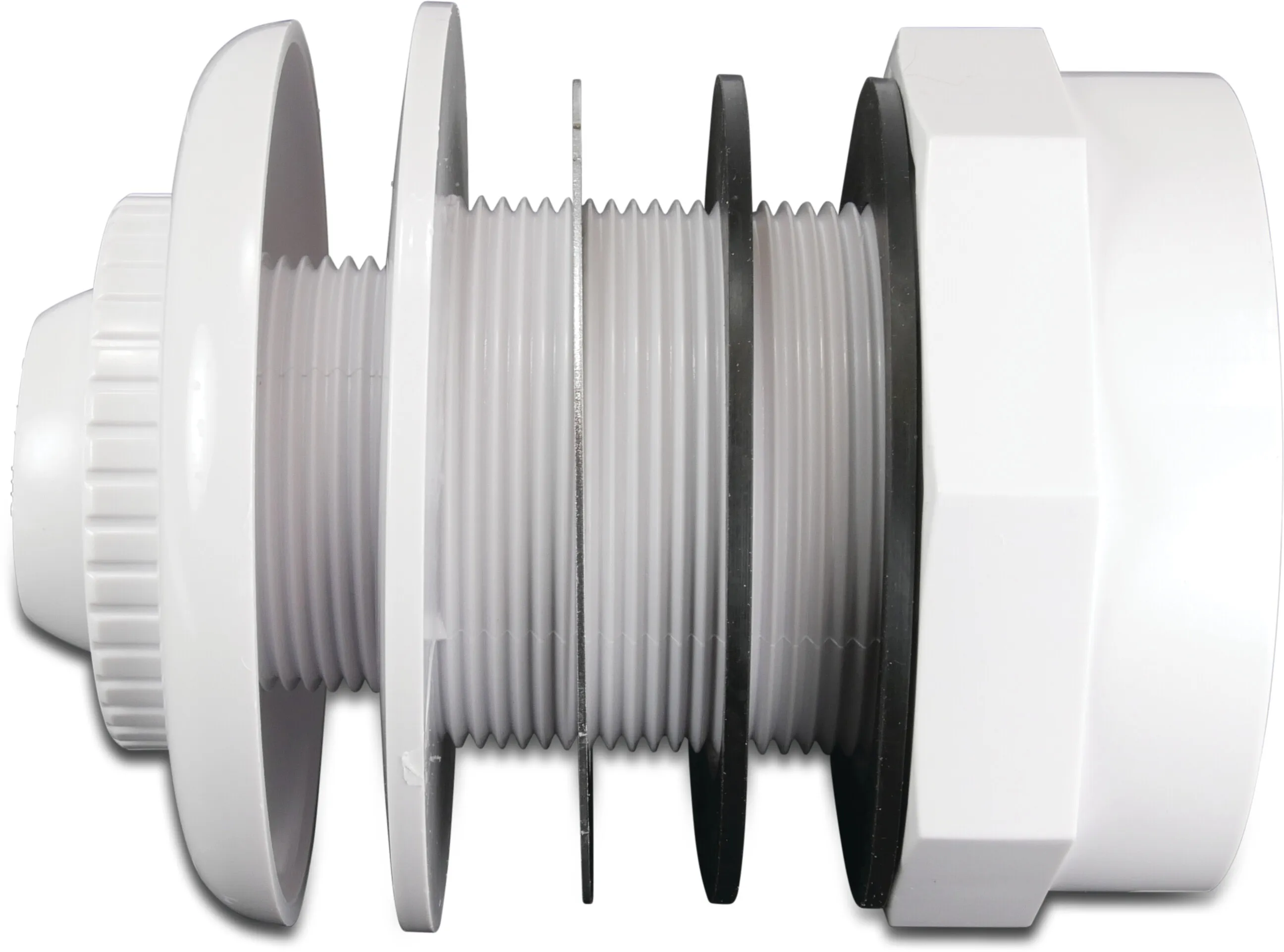 Hayward Adjustable outlet ABS 1 1/2" x 2" female thread x male thread white 25 mm nozzle with locknut
