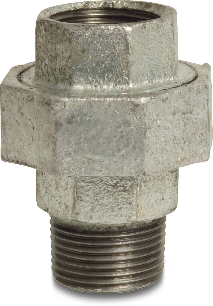 Profec Nr. 341 Union coupler cast iron galvanised 4" female thread x male thread 25bar DVGW type conical