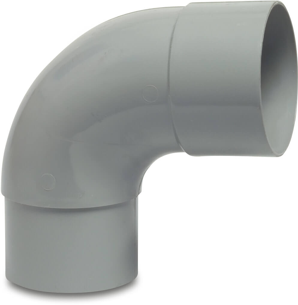 Bend 87° PVC-U 100 mm glue socket x insert (in pipe) grey