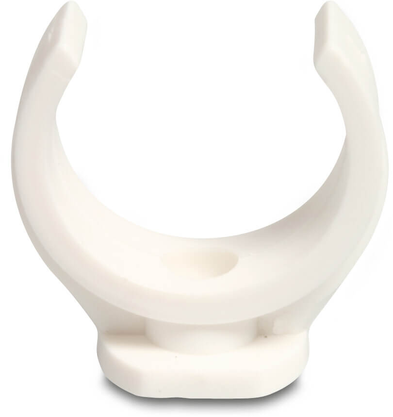 Saddle clamp PP 35 mm female thread white