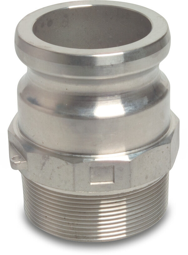 Quick coupler stainless steel 316 3/4" male part Camlock x male thread 16bar type Camlock F