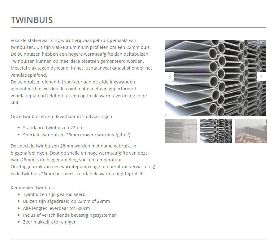 Dobbeltrør aluminium anodiseret 22 mm glat 6m