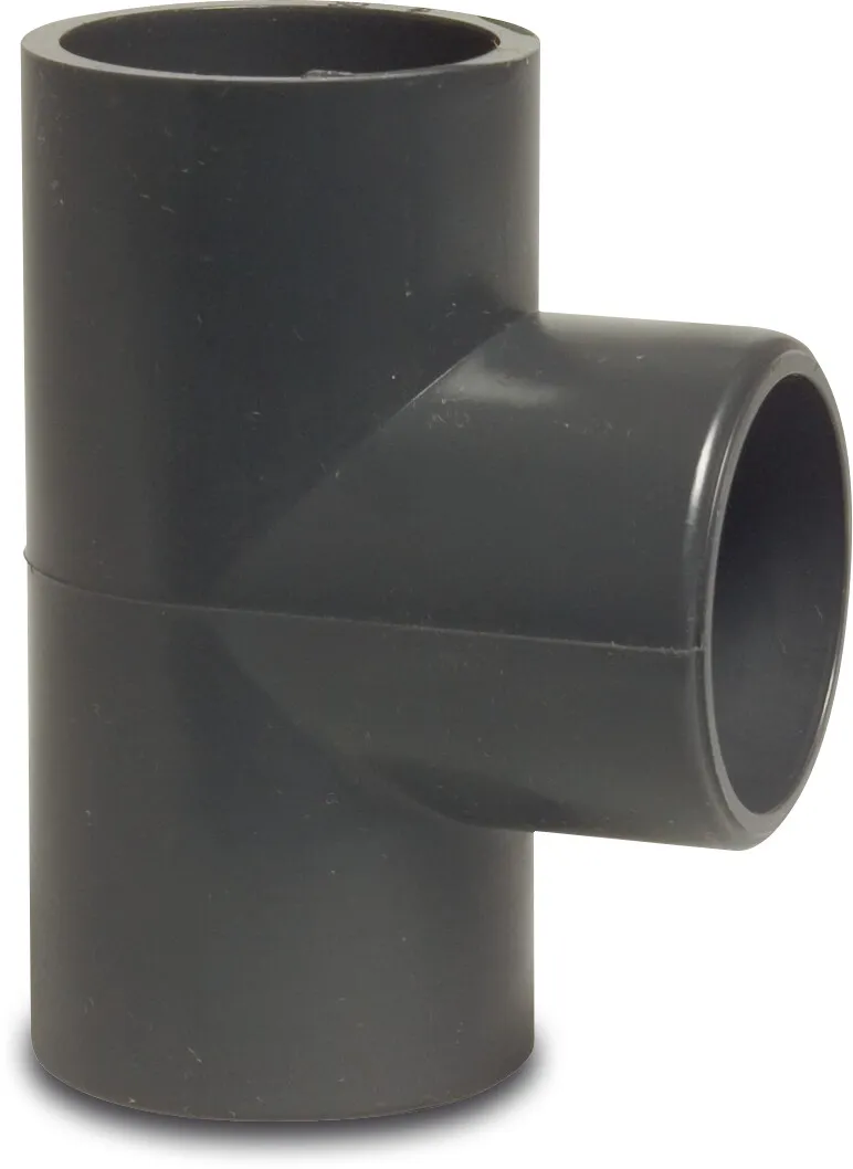 T-piece 90° PVC-U 315 mm glue socket 10bar grey