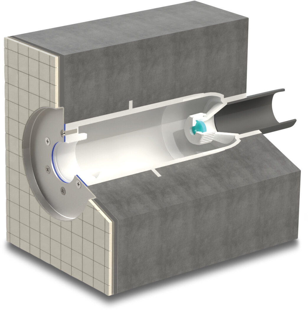 Wall conduit for Norsup pool light polymer 50 mm glue socket liner and concrete pools
