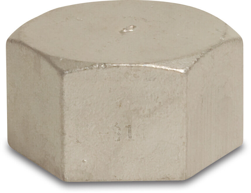 Profec Nr. 300 Cap stainless steel 316 3" female thread 16bar type octagon