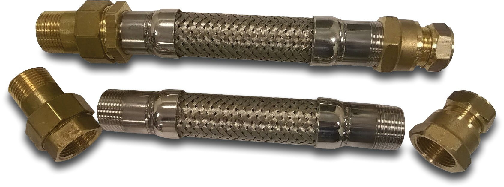 DAB Braided hose stainless steel 1" male thread x female thread 25cm type ESYBOX