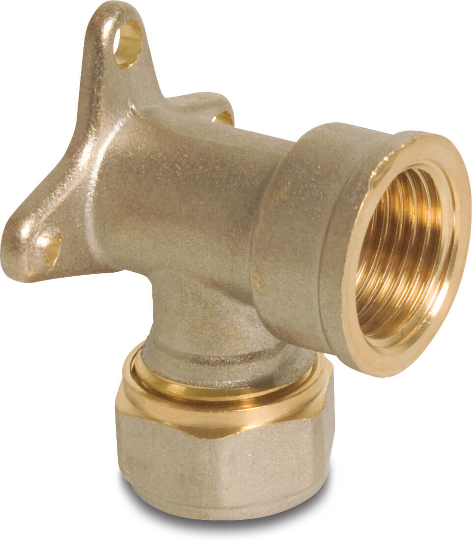 Profec Deck elbow 90° brass nickel plated 20 mm x 1/2" compression x female thread type Alu-PE-X