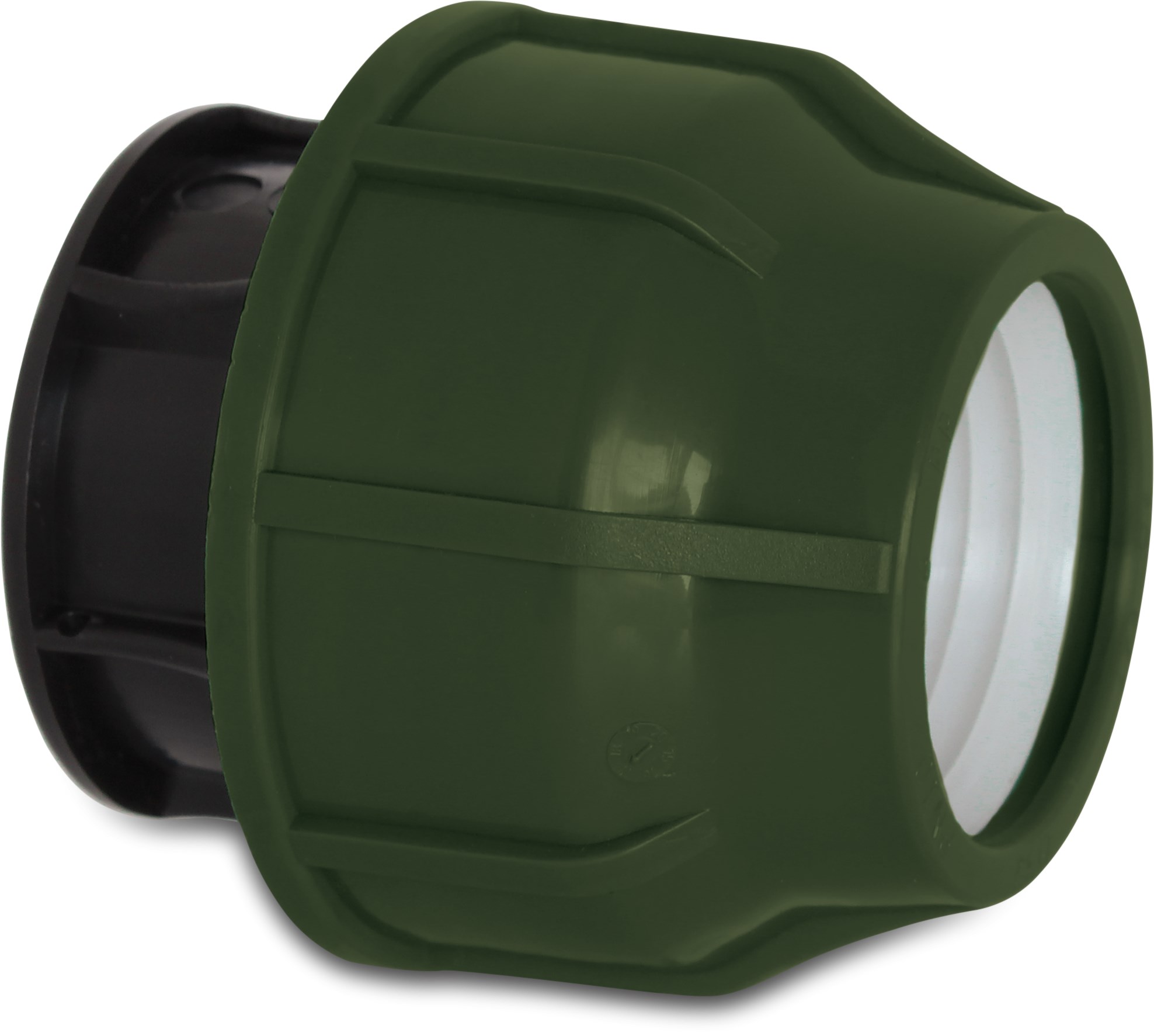 Cap PP 16 mm compression 10bar black/green