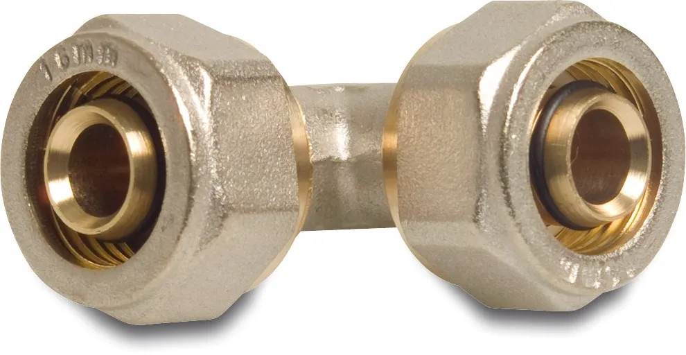 Profec Elbow 90° brass nickel plated 16 mm compression type Alu-PE-X